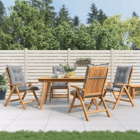 Liegende Gartenstühle und Kissen, 4 Stück, massives Teakholz von vidaXL, Gartenstühle - Ref: Foro24-3196479, Preis: 536,70 €,...