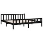 Black solid wood bed frame 160x200 cm by vidaXL, Beds and slatted bases - Ref: Foro24-810693, Price: 124,48 €, Discount: %