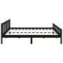 Black solid wood bed frame 160x200 cm by vidaXL, Beds and slatted bases - Ref: Foro24-810693, Price: 124,48 €, Discount: %