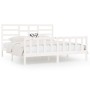 Estructura de cama madera maciza blanco Supe King 180x200 cm de vidaXL, Camas y somieres - Ref: Foro24-3107629, Precio: 162,9...