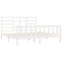 Estructura de cama madera maciza blanco Supe King 180x200 cm de vidaXL, Camas y somieres - Ref: Foro24-3107629, Precio: 162,9...