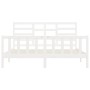 Estructura de cama madera maciza blanco Supe King 180x200 cm de vidaXL, Camas y somieres - Ref: Foro24-3107629, Precio: 162,9...