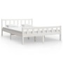 Estructura de cama de madera maciza blanca 140x200 cm de vidaXL, Camas y somieres - Ref: Foro24-810680, Precio: 118,58 €, Des...