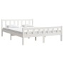 Estructura de cama de madera maciza blanca 140x200 cm de vidaXL, Camas y somieres - Ref: Foro24-810680, Precio: 118,58 €, Des...