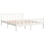 Estructura de cama de madera maciza blanca 140x200 cm de vidaXL, Camas y somieres - Ref: Foro24-810680, Precio: 118,58 €, Des...