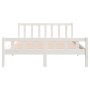 Estructura de cama de madera maciza blanca 140x200 cm de vidaXL, Camas y somieres - Ref: Foro24-810680, Precio: 118,58 €, Des...