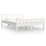 Small double bed frame white solid wood 120x190cm by vidaXL, Beds and slatted bases - Ref: Foro24-810650, Price: 150,48 €, Di...