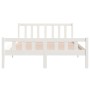 Small double bed frame white solid wood 120x190cm by vidaXL, Beds and slatted bases - Ref: Foro24-810650, Price: 150,48 €, Di...