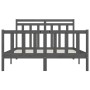 Solid gray pine wood bed frame 120x200 cm by vidaXL, Beds and slatted bases - Ref: Foro24-3107025, Price: 141,75 €, Discount: %