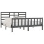 Solid gray pine wood bed frame 200x200 cm by vidaXL, Beds and slatted bases - Ref: Foro24-3107635, Price: 169,25 €, Discount: %