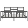 Solid gray pine wood bed frame 200x200 cm by vidaXL, Beds and slatted bases - Ref: Foro24-3107635, Price: 169,25 €, Discount: %