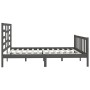 Solid gray pine wood bed frame 200x200 cm by vidaXL, Beds and slatted bases - Ref: Foro24-3107635, Price: 169,25 €, Discount: %