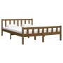 Estructura de cama madera maciza marrón miel 120x200 cm de vidaXL, Camas y somieres - Ref: Foro24-810677, Precio: 139,19 €, D...