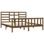 Estructura de cama madera maciza marrón miel 200x200 cm de vidaXL, Camas y somieres - Ref: Foro24-3107636, Precio: 169,04 €, ...