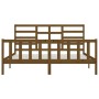 Estructura de cama madera maciza marrón miel 200x200 cm de vidaXL, Camas y somieres - Ref: Foro24-3107636, Precio: 169,04 €, ...