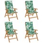 Reclining garden chairs and cushions 4 pcs solid teak wood by vidaXL, Garden chairs - Ref: Foro24-3196475, Price: 554,36 €, D...