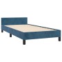 Estructura cama con cabecero terciopelo azul oscuro 90x190 cm de vidaXL, Camas y somieres - Ref: Foro24-347547, Precio: 99,87...