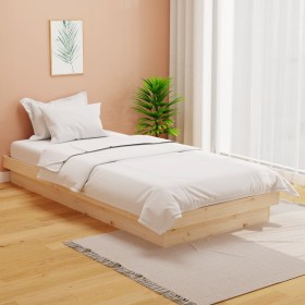 Solid wood bed frame 100x200 cm by vidaXL, Beds and slatted bases - Ref: Foro24-819897, Price: 89,25 €, Discount: %