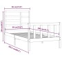 Estructura de cama madera maciza de pino blanco 90x200 cm de vidaXL, Camas y somieres - Ref: Foro24-3107599, Precio: 100,26 €...