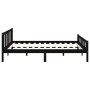 Black solid wood bed frame King Size 150x200 cm by vidaXL, Beds and slatted bases - Ref: Foro24-810688, Price: 127,81 €, Disc...