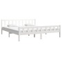 Estructura de cama de madera maciza blanca 160x200 cm de vidaXL, Camas y somieres - Ref: Foro24-810690, Precio: 148,08 €, Des...