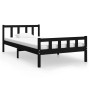 Estructura de cama madera maciza negro 90x200 cm de vidaXL, Camas y somieres - Ref: Foro24-810668, Precio: 82,99 €, Descuento: %