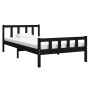 Estructura de cama madera maciza negro 90x200 cm de vidaXL, Camas y somieres - Ref: Foro24-810668, Precio: 82,99 €, Descuento: %