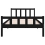 Estructura de cama madera maciza negro 90x200 cm de vidaXL, Camas y somieres - Ref: Foro24-810668, Precio: 82,99 €, Descuento: %