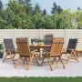 Reclining garden chairs and cushions 6 pcs solid teak wood by vidaXL, Garden chairs - Ref: Foro24-3196493, Price: 884,30 €, D...