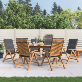 Reclining garden chairs and cushions 6 pcs solid teak wood by vidaXL, Garden chairs - Ref: Foro24-3196493, Price: 889,89 €, D...