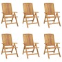 Reclining garden chairs and cushions 6 pcs solid teak wood by vidaXL, Garden chairs - Ref: Foro24-3196493, Price: 884,30 €, D...