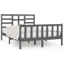 Solid gray pine wood bed frame 140x200 cm by vidaXL, Beds and slatted bases - Ref: Foro24-3107615, Price: 159,99 €, Discount: %