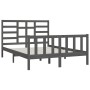 Solid gray pine wood bed frame 140x200 cm by vidaXL, Beds and slatted bases - Ref: Foro24-3107615, Price: 159,99 €, Discount: %