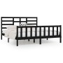 Black solid wood bed frame Supe King 180x200 cm by vidaXL, Beds and slatted bases - Ref: Foro24-3107632, Price: 205,99 €, Dis...