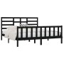 Black solid wood bed frame Supe King 180x200 cm by vidaXL, Beds and slatted bases - Ref: Foro24-3107632, Price: 205,99 €, Dis...