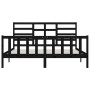 Black solid wood bed frame Supe King 180x200 cm by vidaXL, Beds and slatted bases - Ref: Foro24-3107632, Price: 205,99 €, Dis...