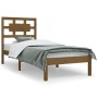 Estructura de cama madera maciza de pino marrón miel 100x200 cm de vidaXL, Camas y somieres - Ref: Foro24-3107346, Precio: 11...