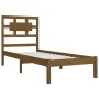 Estructura de cama madera maciza de pino marrón miel 100x200 cm de vidaXL, Camas y somieres - Ref: Foro24-3107346, Precio: 11...