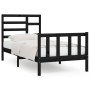 Black solid wood bed frame 90x200 cm by vidaXL, Beds and slatted bases - Ref: Foro24-3107602, Price: 146,82 €, Discount: %