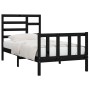 Black solid wood bed frame 90x200 cm by vidaXL, Beds and slatted bases - Ref: Foro24-3107602, Price: 146,82 €, Discount: %