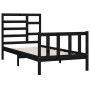 Black solid wood bed frame 90x200 cm by vidaXL, Beds and slatted bases - Ref: Foro24-3107602, Price: 146,82 €, Discount: %