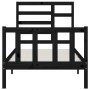 Black solid wood bed frame 90x200 cm by vidaXL, Beds and slatted bases - Ref: Foro24-3107602, Price: 146,82 €, Discount: %