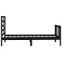 Black solid wood bed frame 90x200 cm by vidaXL, Beds and slatted bases - Ref: Foro24-3107602, Price: 146,82 €, Discount: %