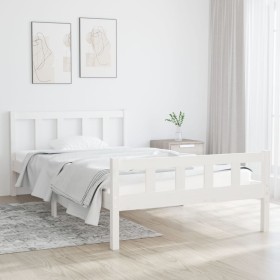 Estructura de cama madera maciza blanca 90x200 cm de vidaXL, Camas y somieres - Ref: Foro24-810665, Precio: 83,99 €, Descuent...