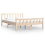 Estructura de cama de madera maciza 140x190 cm de vidaXL, Camas y somieres - Ref: Foro24-810659, Precio: 107,51 €, Descuento: %