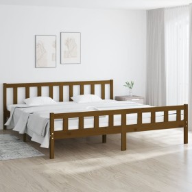 Estructura cama madera maciza marrón miel Super King 180x200 cm de vidaXL, Camas y somieres - Ref: Foro24-810697, Precio: 137...