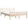 Estructura de cama de madera maciza 140x200 cm de vidaXL, Camas y somieres - Ref: Foro24-810679, Precio: 106,99 €, Descuento: %