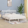 White solid wood bed frame Super King 180x200 cm by vidaXL, Beds and slatted bases - Ref: Foro24-3107044, Price: 172,73 €, Di...