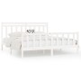 White solid wood bed frame Super King 180x200 cm by vidaXL, Beds and slatted bases - Ref: Foro24-3107044, Price: 164,99 €, Di...