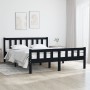 Small double bed frame black solid wood 120x190 cm by vidaXL, Beds and slatted bases - Ref: Foro24-810653, Price: 111,40 €, D...